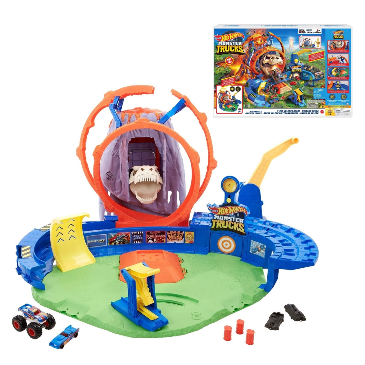 Hot Weels Monster Trucks Volcano Arena Playset Mattel